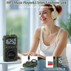 Greadio Digital Weather Band Radio with Flashlight,1250mAh Rechargeable AM FM Portable Radio with Clip
