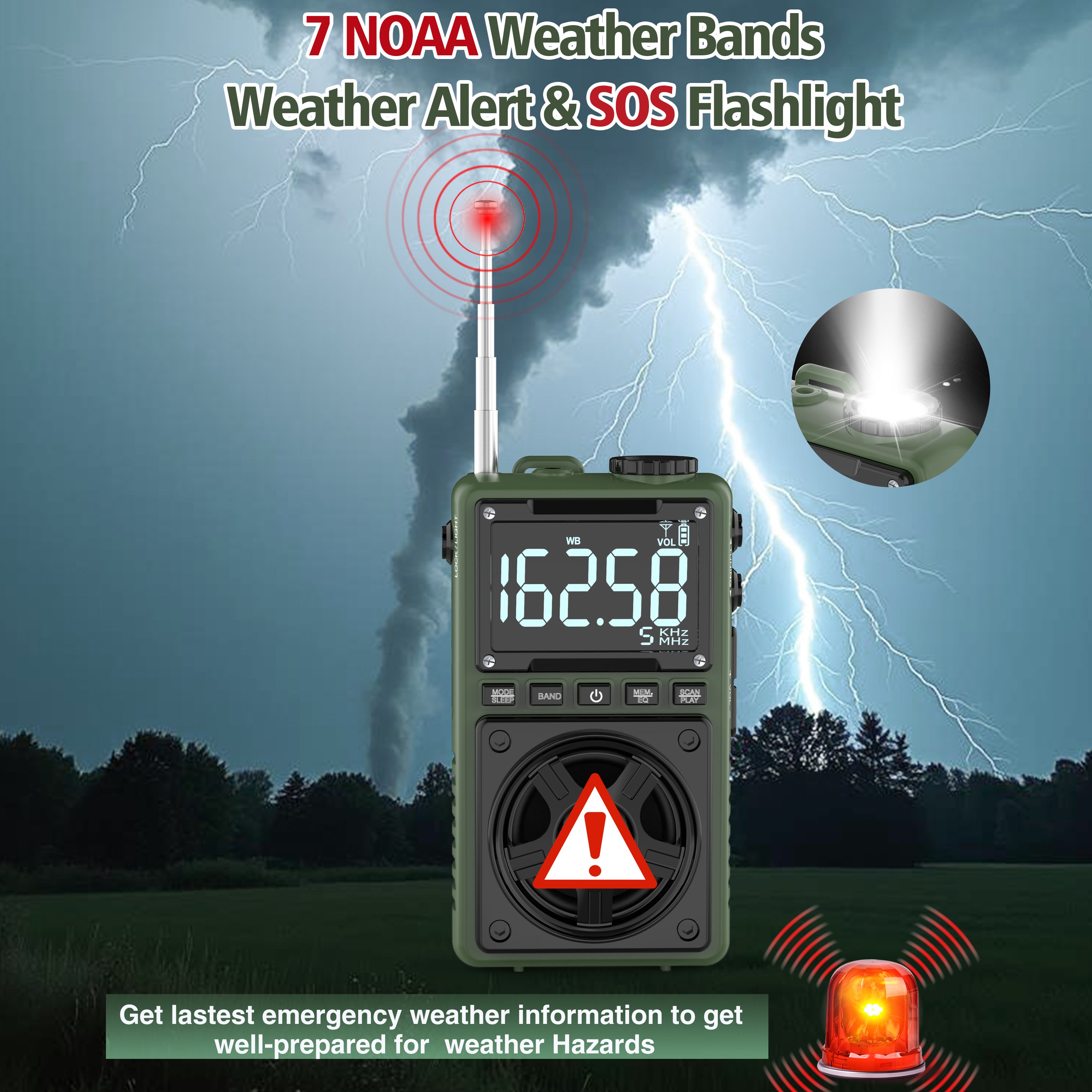 Rechargeable AM FM Radio with NOAA Weather Alert,Portable Pocket Radio with Best Reception, Portable Radio with Bluetooth