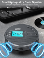 Portable CD Player with Bluetooth, CD Player for Car with USB Port, for Adult, Jogging