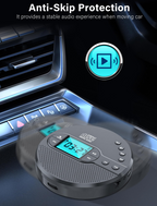 Portable CD Player with Bluetooth, CD Player for Car with USB Port, for Adult, Jogging