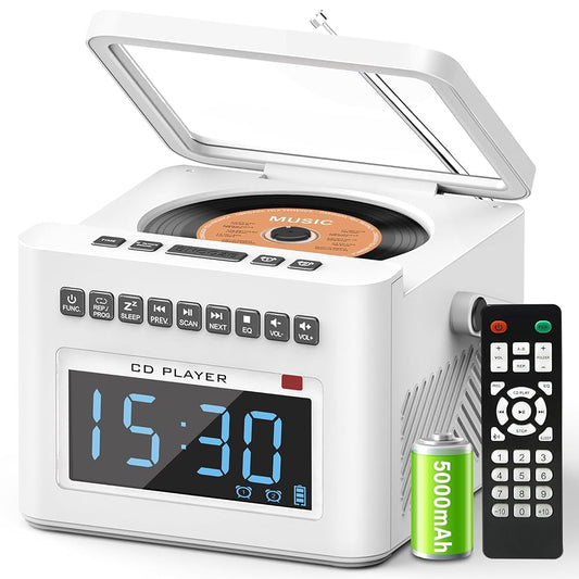 CD Cassette Player Boombox，CD Boombox with Clock and Remote Control