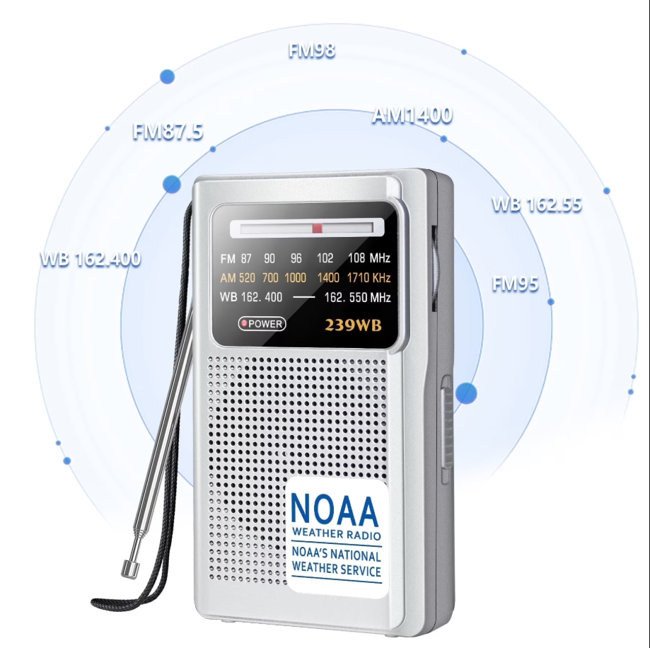 Greadio NOAA Weather Radio, AM/FM Battery Operated Transistor Portable Radio with Best Reception